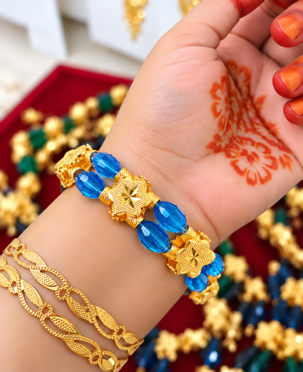 Ponmani Floral Beads Bracelet – 2 Pieces Set