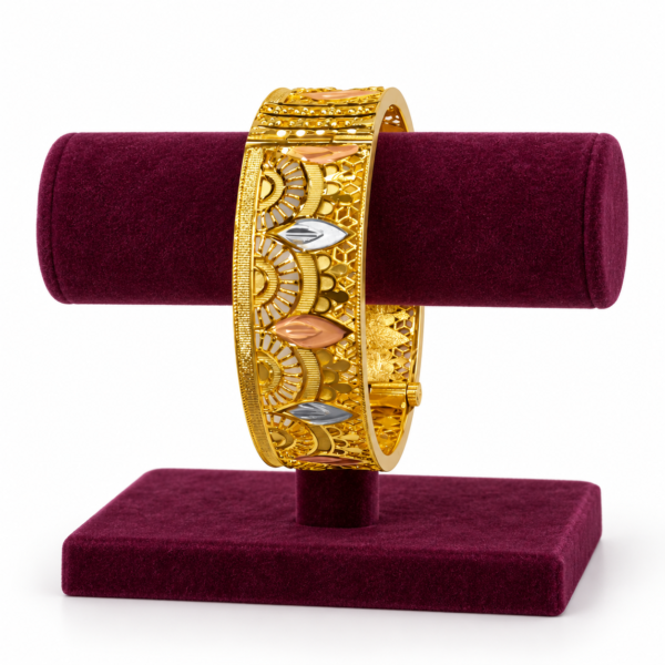 Wide Designer Screw-Opening Bangle – 1 Gram Gold Finish | Sizes 2-4, 2-6 & 2-10