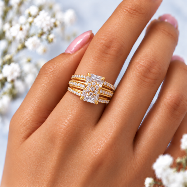 Designer Stone Ring – 1 Gram Gold Finish