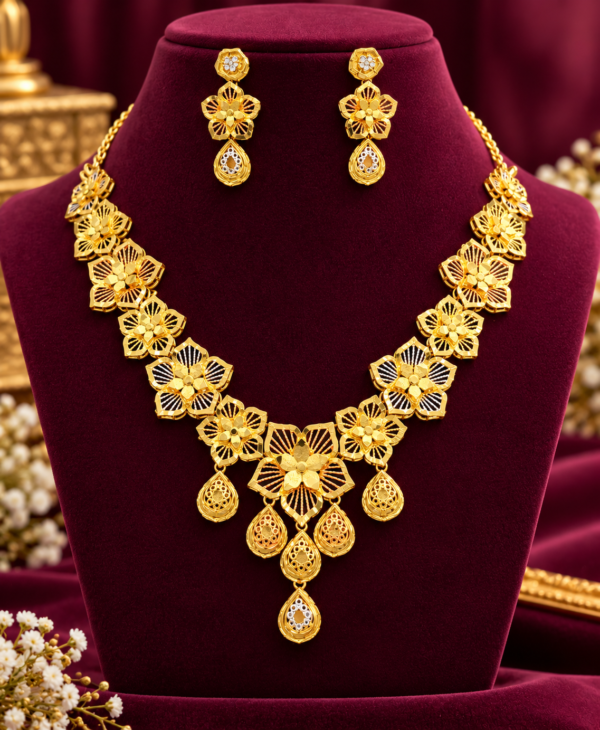 Turkey Necklace Set – 1 Gram Gold Finish