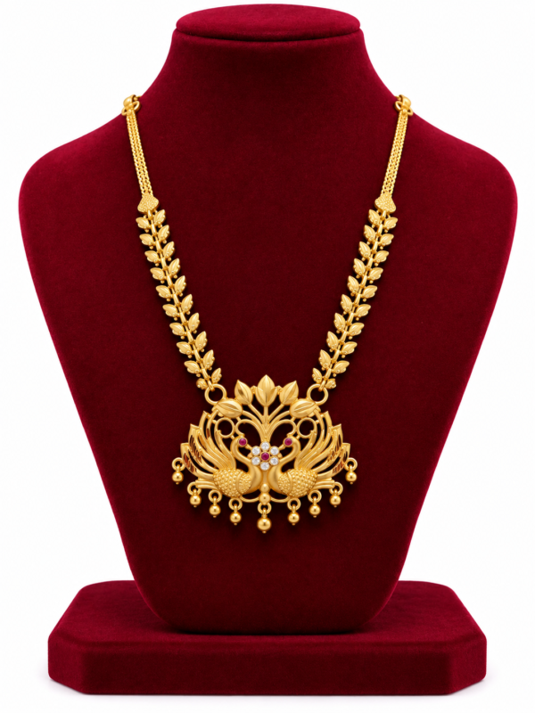 Elegant Peacock Floral Gold Forming Necklace