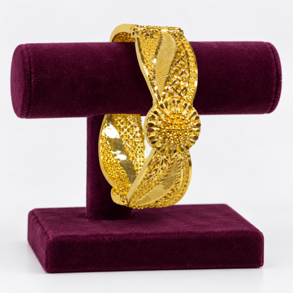 Wide Designer Screw-Opening Bangle – 1 Gram Gold Finish
