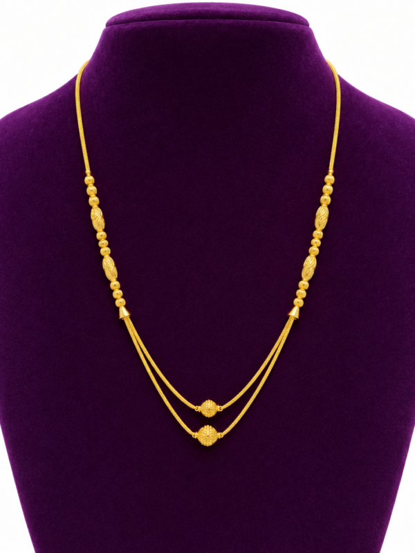 Double Layer Gold Bead Necklace